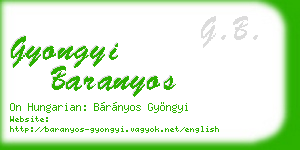 gyongyi baranyos business card