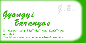 gyongyi baranyos business card